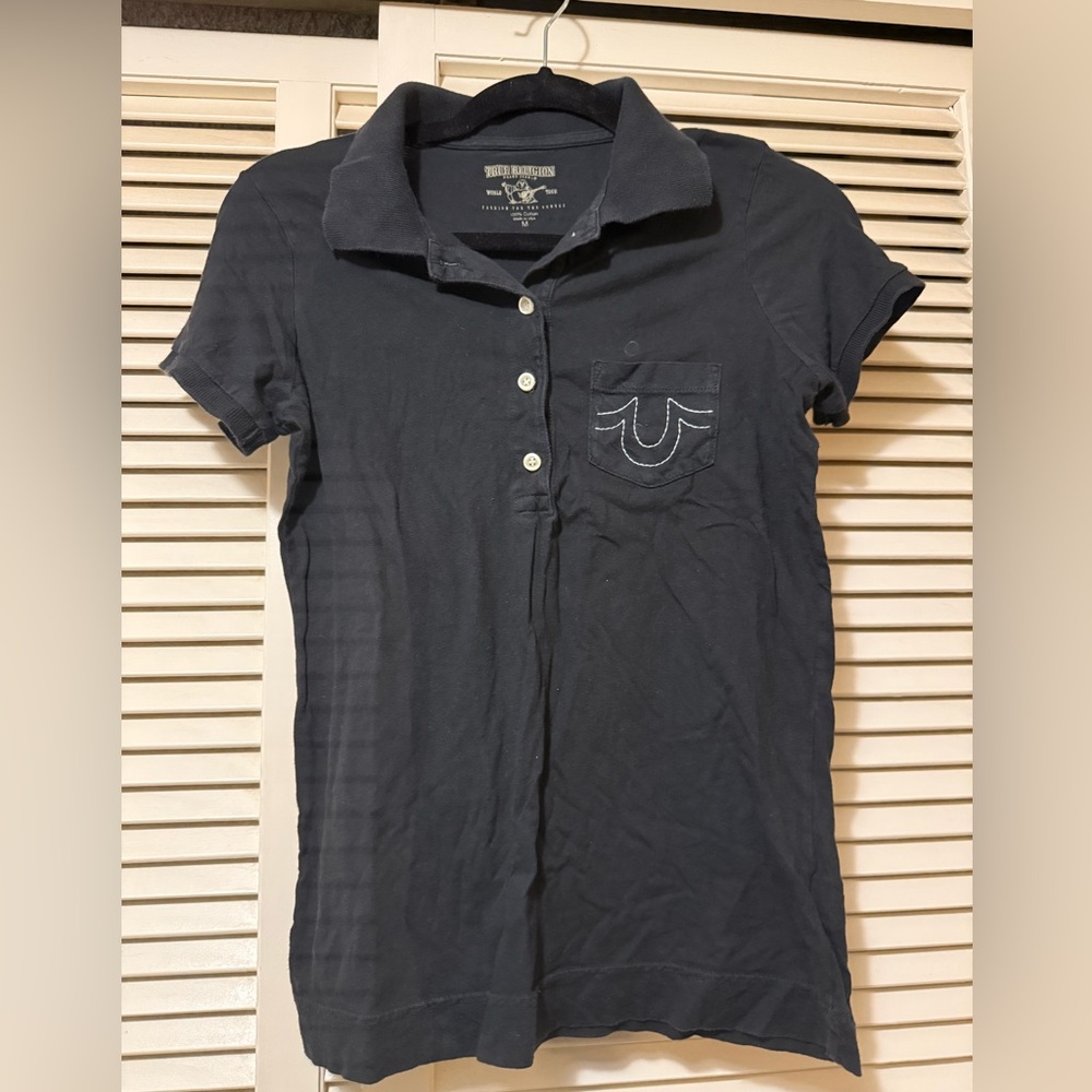 True Religion black Polo shirt -M